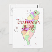 Taiwan-Karte Postkarte (Vorne/Hinten)