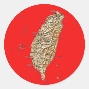 Taiwan-Kartenaufkleber Runder Aufkleber