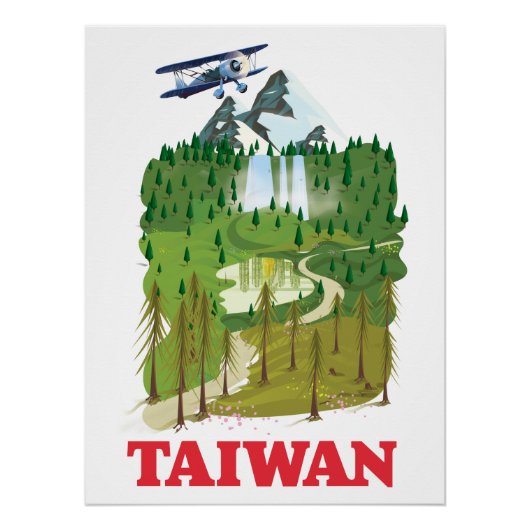 Taiwan Landschaft Reiseplakat Poster (Vorderseite)