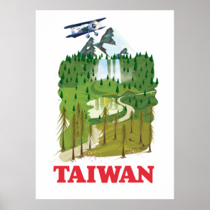 Taiwan Landschaft Reiseplakat Poster