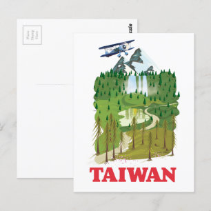 Taiwan Landschaft Reiseplakat Postkarte