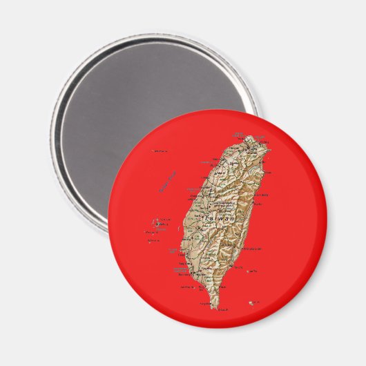 Taiwan Map Magnet (Vorderseite/Rückseite)