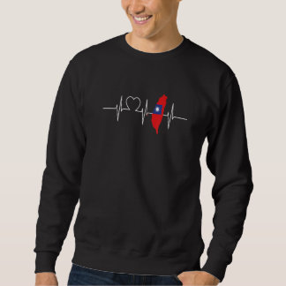 Taiwan mit Herzschlag Vintage-Flagge von Taiwan Sweatshirt