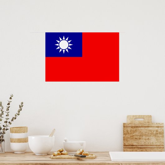 Taiwan Nationale Flagge Republik China, asiatische Poster (Küche)
