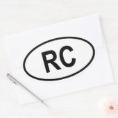 Taiwan "RC" Ovaler Aufkleber (Umschlag)