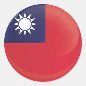 Taiwan-Round-Icon-Flagge Runder Aufkleber (Vorderseite)