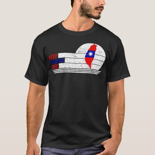 Taiwan Shirt, Behalt Taiwan Freie Flag Karte Art T T-Shirt (Vorderseite)