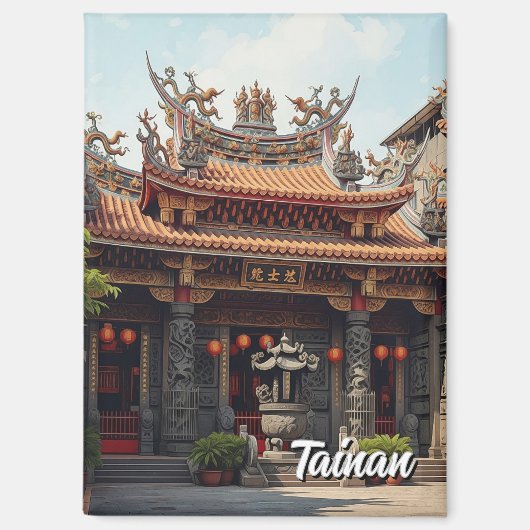 Taiwan Tainan Temple Travel Magnet (Vorderseite)
