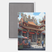 Taiwan Tainan Temple Travel Magnet (Vorderseite/Rückseite)