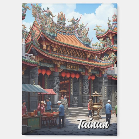 Taiwan Tainan Temple Travel Magnet (Vorderseite)