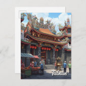 Taiwan Tainan Temple Travel Postkarte (Vorne/Hinten)