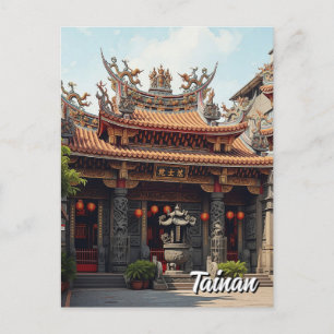 Taiwan Tainan Temple Travel Postkarte