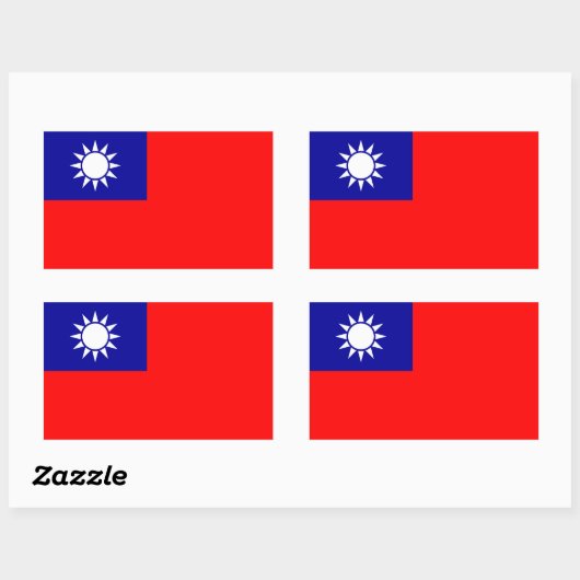 Taiwan/taiwanesische Flagge Rechteckiger Aufkleber (Blatt)
