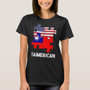 Taiwan taiwanesische Flagge stolz Amerika Puzzle D T-Shirt