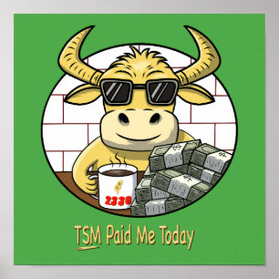 Taiwan TSM hat mich heute bezahlt Stock Market Hum Poster