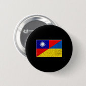 Taiwan Ukraine Flag Taiwanese Ukrainian Support 1 Button (Vorne & Hinten)