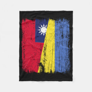 Taiwan Ukraine Halbflagge Taiwanesisch Ukrainische Fleecedecke