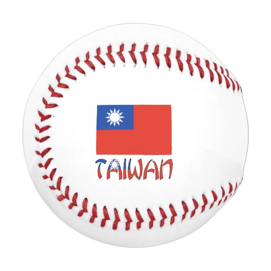 Taiwan und die taiwanesische Flagge mit Ihrem Name Baseball (Vorderseite Links)