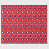 Taiwan Wrapping Paper, Red, taiwanischer Flaggenpa Geschenkpapier (Flach)