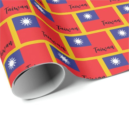 Taiwan Wrapping Paper, taiwanesische Flagge patrio Geschenkpapier (Rolleneckpunkt)