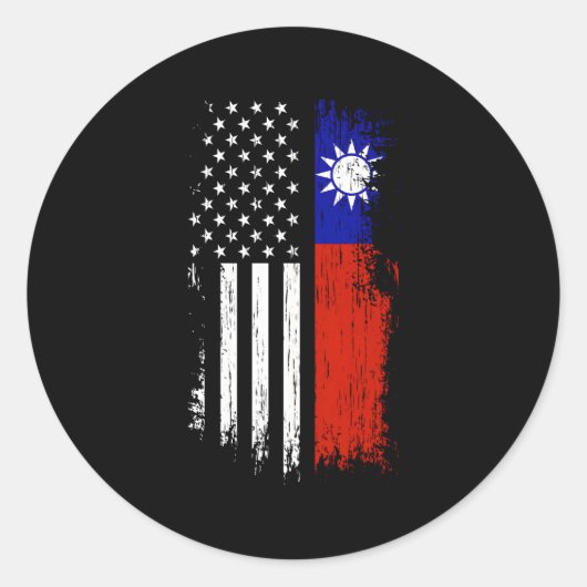 taiwanesische amerikanische Flagge Pride Taiwan US Runder Aufkleber (Vorderseite)