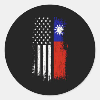 taiwanesische amerikanische Flagge Pride Taiwan US Runder Aufkleber