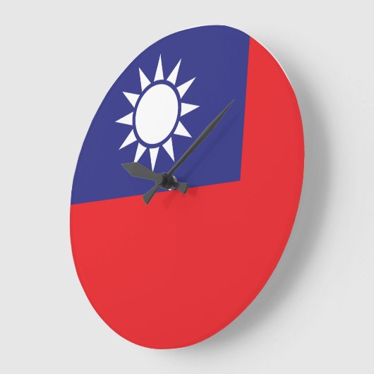taiwanesische Flagge Große Wanduhr (Winkel)