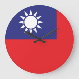 taiwanesische Flagge Große Wanduhr