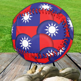 taiwanesische Flagge, Herz - Baseballs, Liebe Taiw Baseball