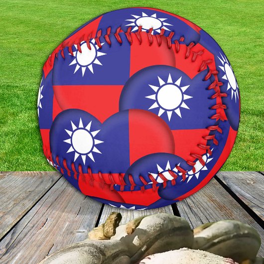 taiwanesische Flagge, Herz - Baseballs, Liebe Taiw Baseball