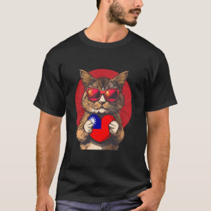 Taiwanesische Flagge Katze Taiwan Taiwanesische Wu T-Shirt