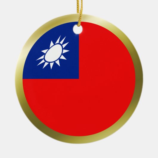 taiwanesische Flagge Keramikornament (Vorne)