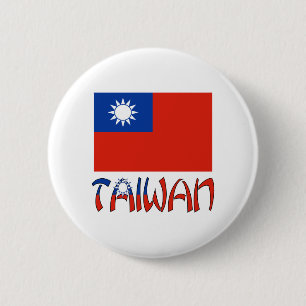 taiwanesische Flagge mit Taiwan Button