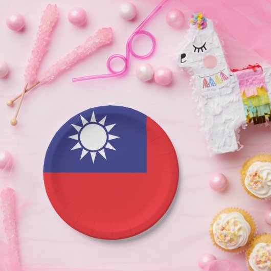 taiwanesische Flagge Pappteller (Party)