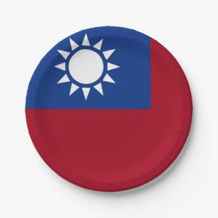 taiwanesische Flagge Pappteller