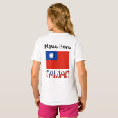 Taiwanesische Flagge Personalisiert T-Shirt (Schwarz voll)