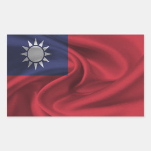 taiwanesische Flagge Rechteckiger Aufkleber