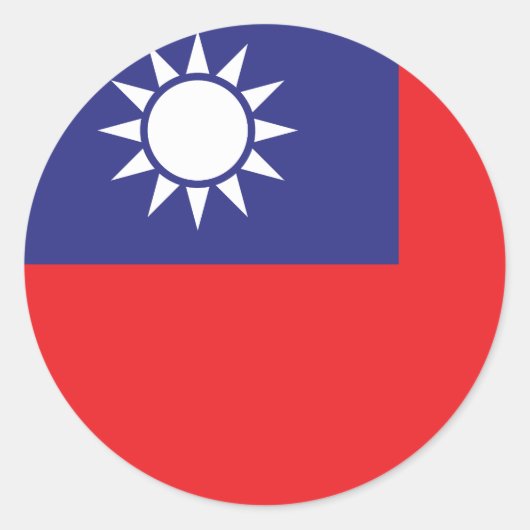 taiwanesische Flagge Runder Aufkleber (Vorderseite)