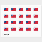taiwanesische Flagge Runder Aufkleber (Blatt)