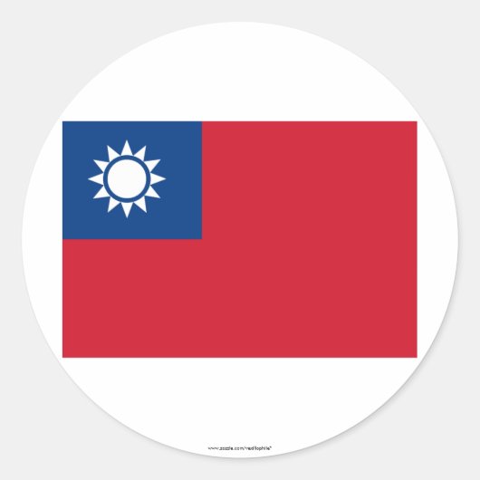 taiwanesische Flagge Runder Aufkleber (Vorderseite)