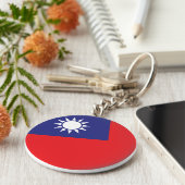 taiwanesische Flagge Schlüsselanhänger (Seite)