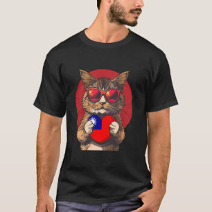 taiwanesische Flaggenkatze Taiwan Taiwanesische Ro T-Shirt
