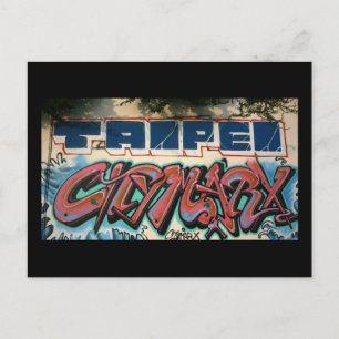 Taiwanesische Graffiti, Taipei, Taiwan Postkarte
