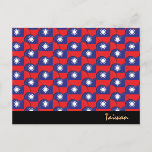 taiwanesische Herz- und taiwanesische Flagge / Tai Postkarte