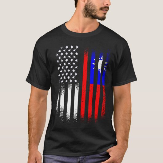 Taiwanisch American Patriot Grown Land USA Flaggen T-Shirt (Vorderseite)
