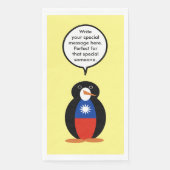 Taiwanisch oder Chinesisch sprechende Frau Penguin Serviette (Vorderseite)