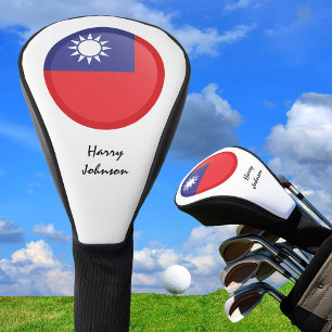 Taiwanische Flagge und Mit Monogramm Golfklubs Golf Headcover