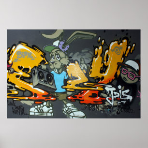 Taiwanische Graffiti, Taipei, Taiwan Poster