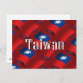 Taiwans Wave Flag Postkarte (Vorne/Hinten)