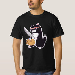 Taiyaki Samurai Katze mit Fisch, Sushi Katze T-Shirt